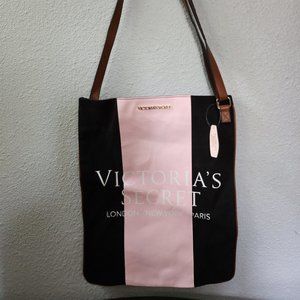 NEW VICTORIA'S SECRET London New York Paris - New pink/black tote bag NWT